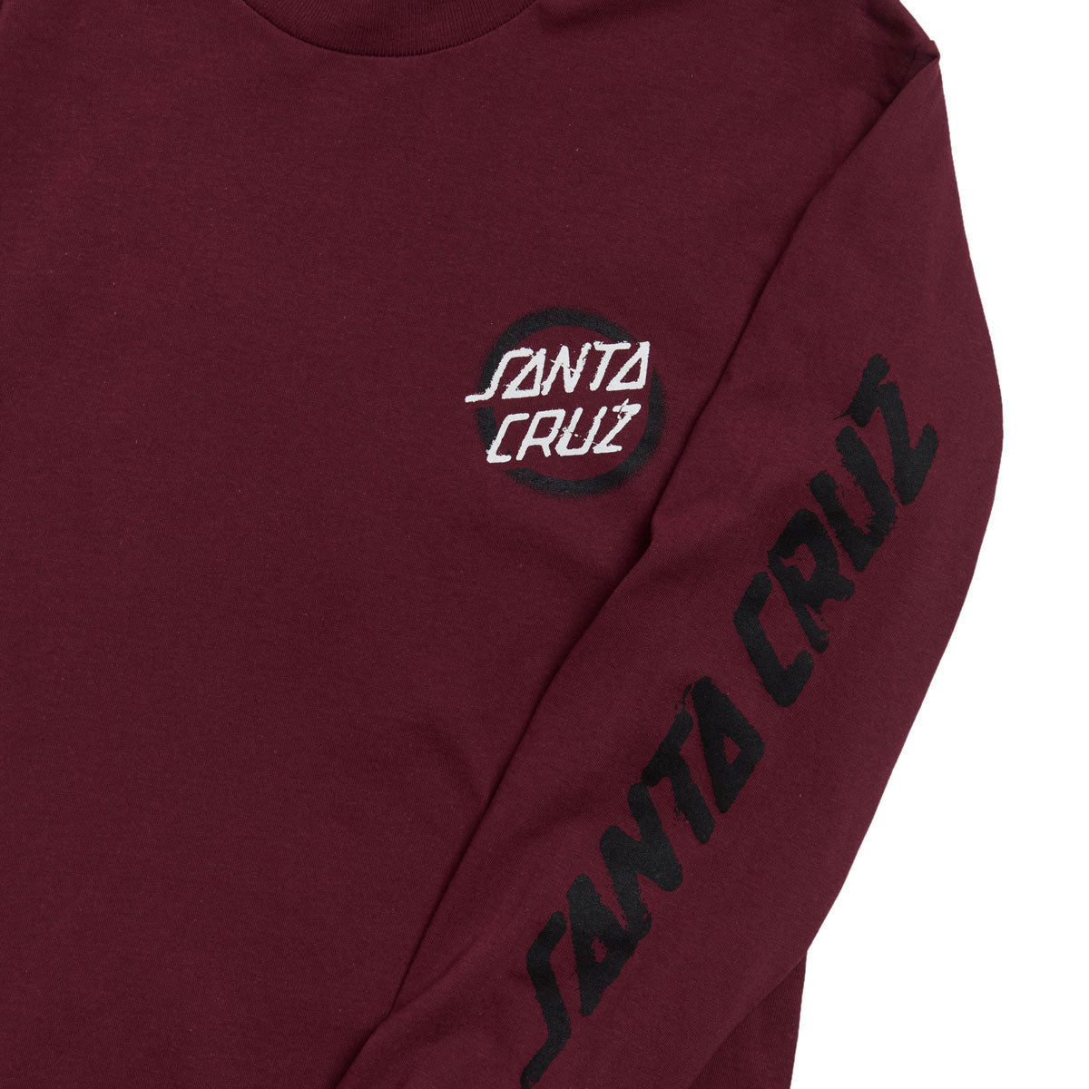 Santa Cruz Vile Dot Long Sleeve T-Shirt - Burgundy image 3