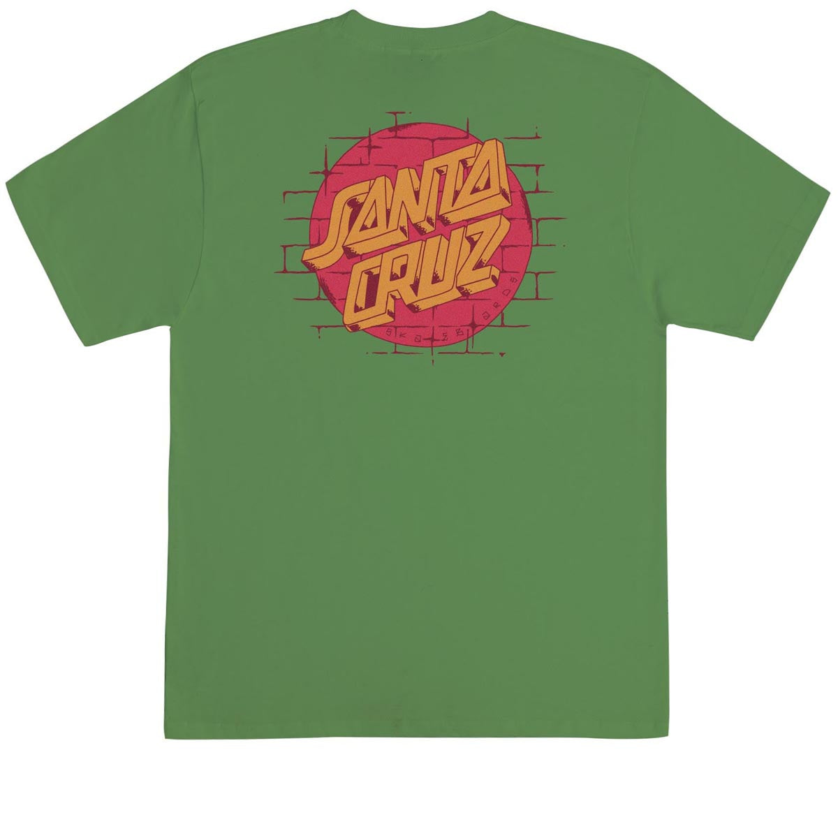 Santa Cruz Scrawl Brick Dot T-Shirt - Dill Green image 1