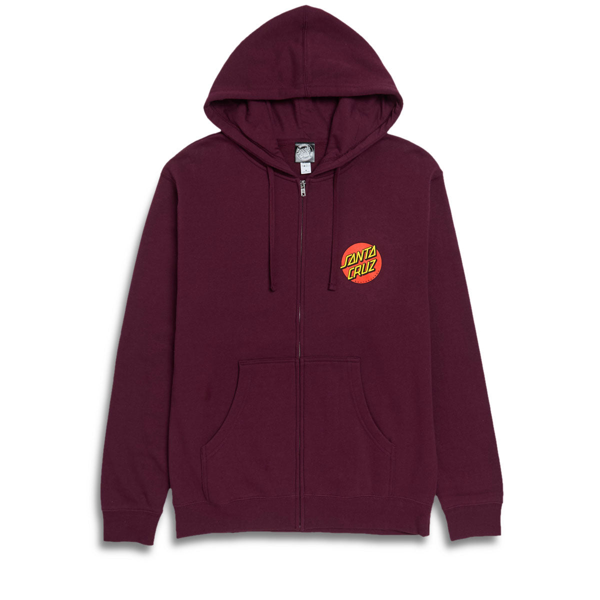 Santa Cruz Classic Dot Zip Up Hoodie - Maroon image 1