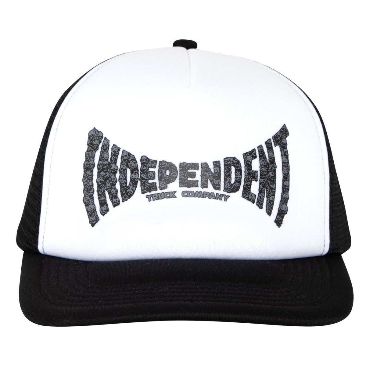 Independent Skull Span Mesh Trucker Hat - White/Black image 1