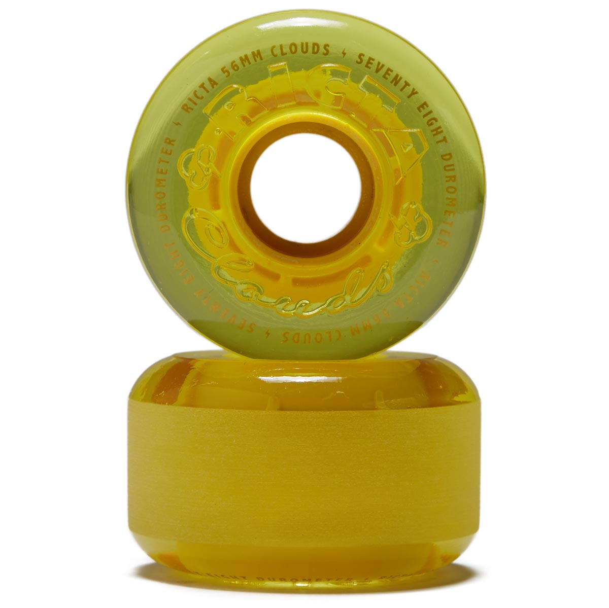 Ricta Hi Vis Clouds 78a Skateboard Wheels - Yellow - 56mm image 2