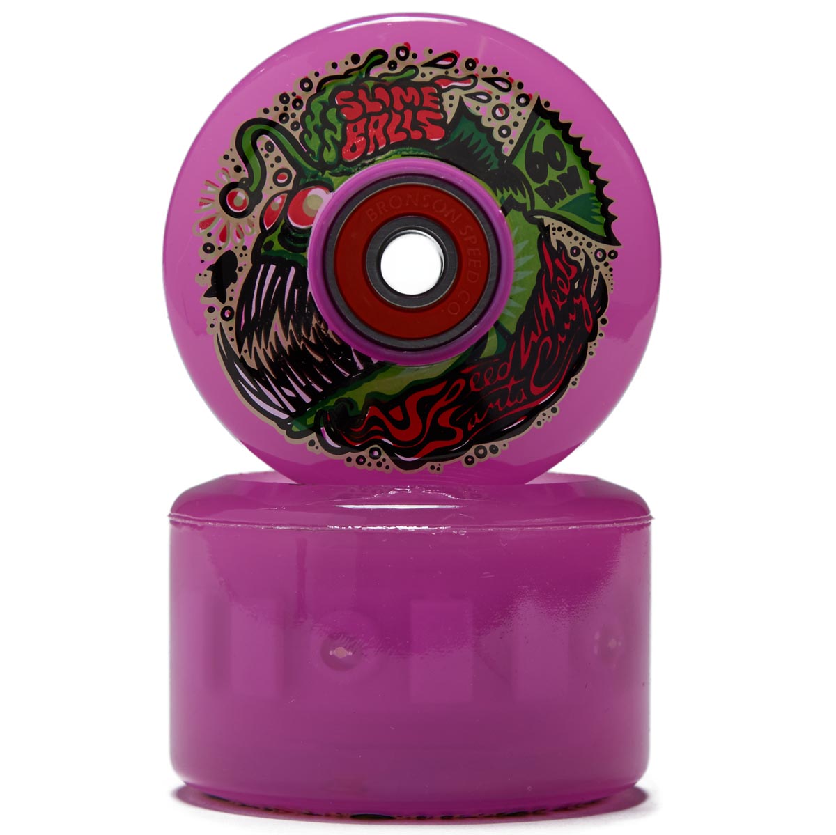 Slime Balls Angler Light Ups OG Slime 78a Skateboard Wheels - Purple - 60mm image 2