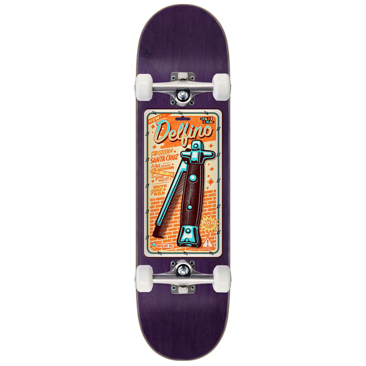 Santa Cruz Delfino Switchblade Comb Skateboard Complete - 8.25