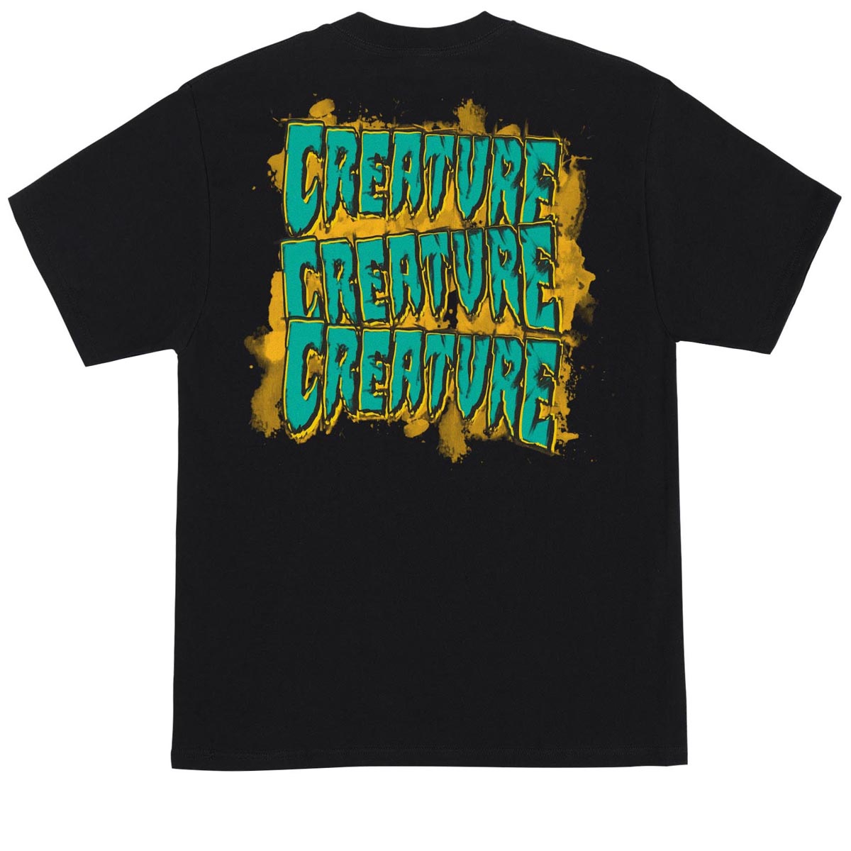 Creature Logo Spill T-Shirt - Black image 1