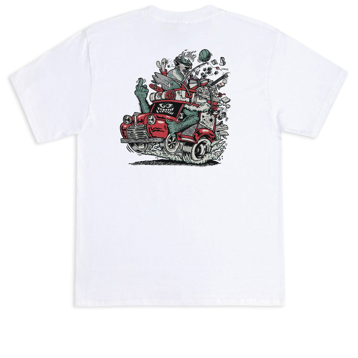 Santa Cruz Johnson Beast Wagon Stripes T-Shirt - White image 1