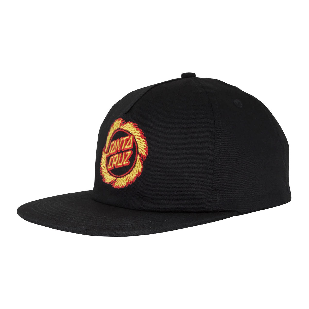 Santa Cruz Flame Ringed Dot Snapback Hat - Black image 1