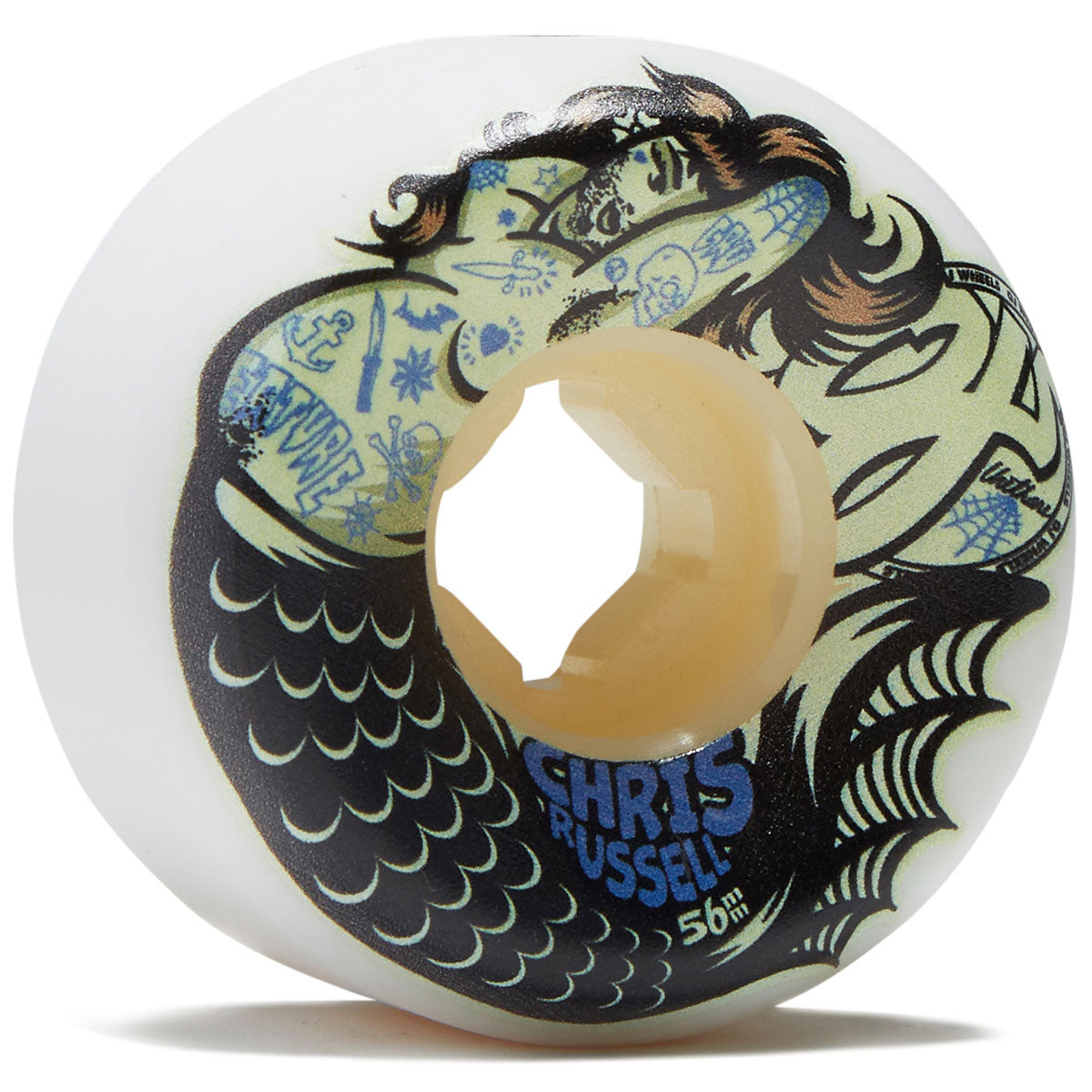 OJ Chris Russell Sexy Mermaid Double Duro Mini Combo 99a/95a Skateboard Wheels - White - 56mm image 1