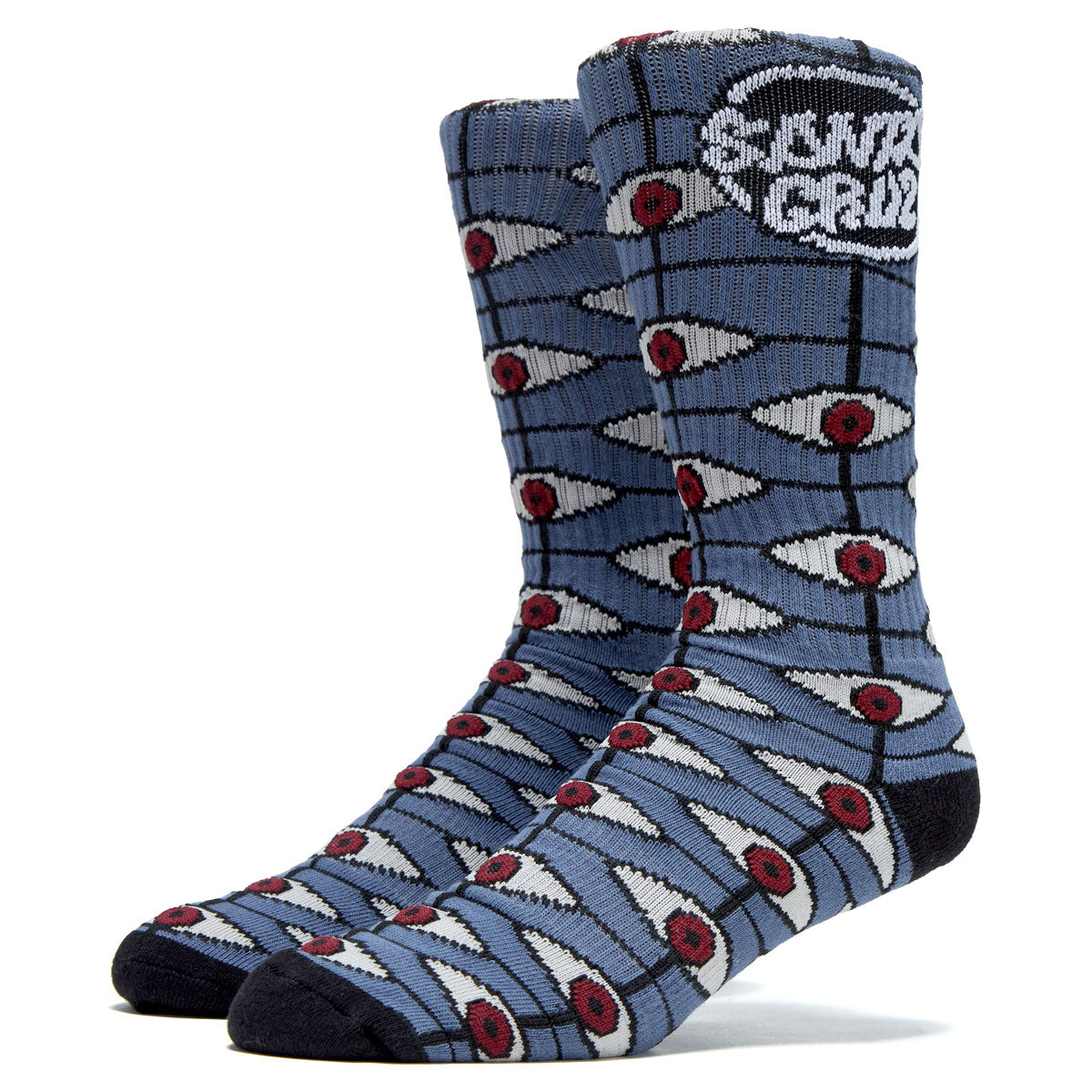 Santa Cruz Salba Eyes Mid Crew Socks - Blue Dusk/Black image 1