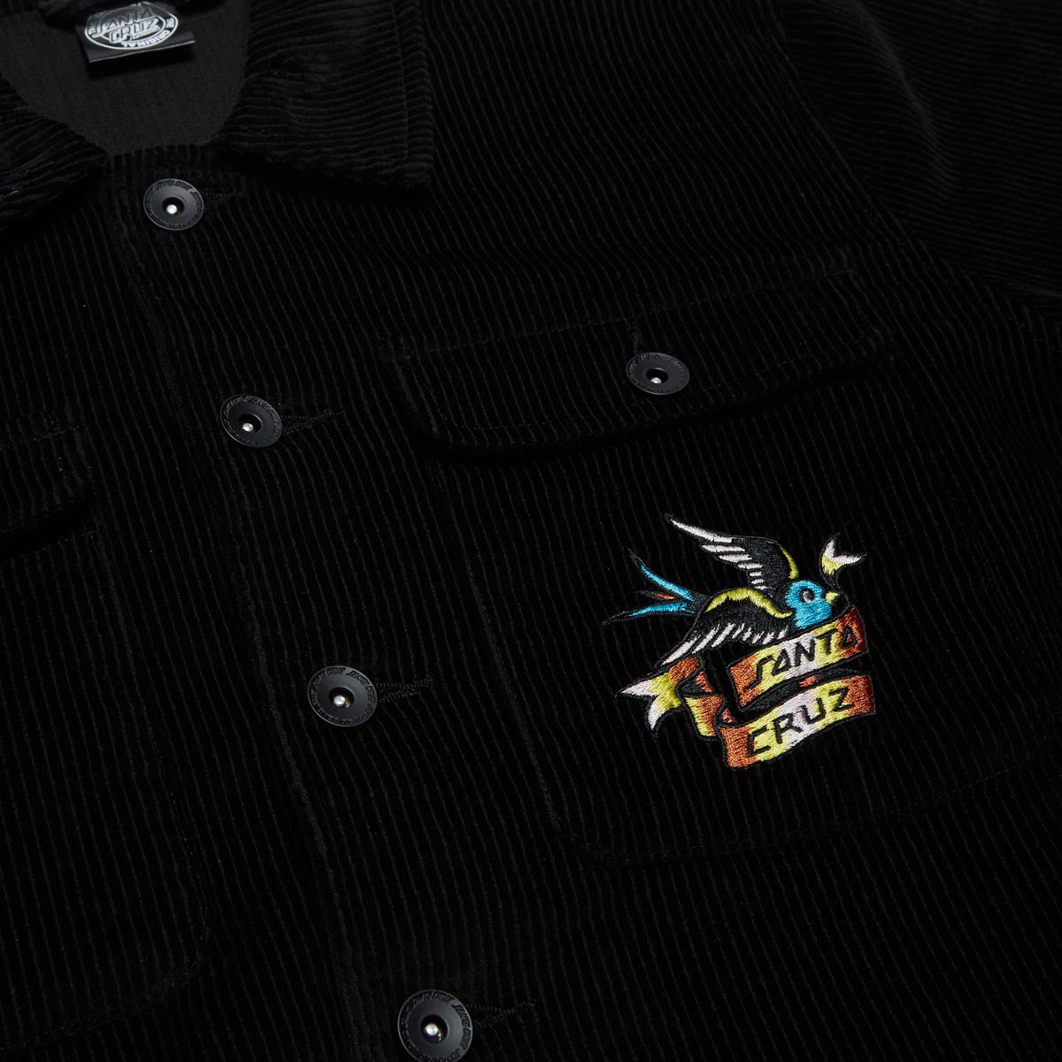 Santa Cruz Sommer Sparrow Long Sleeve Corduroy Shirt - Black image 3