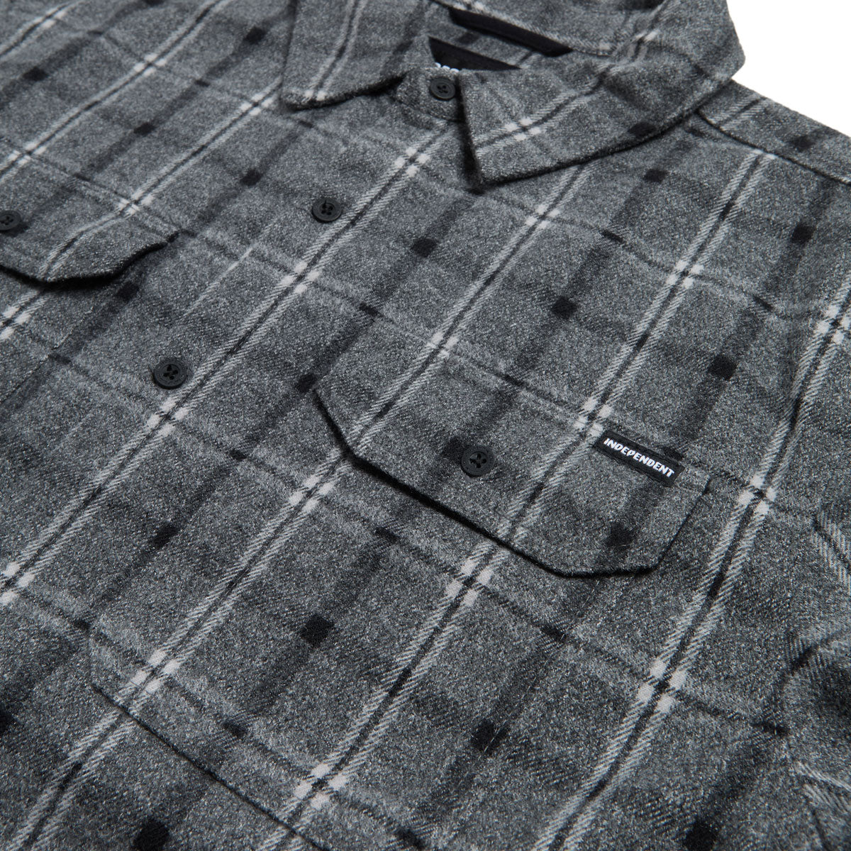 Independent Belmont Long Sleeve Flannel Shirt - Grey/Black image 2