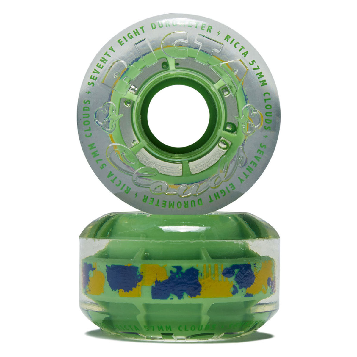 Ricta Clear Spatter 78a Skateboard Wheels - Camo Green - 57mm image 2