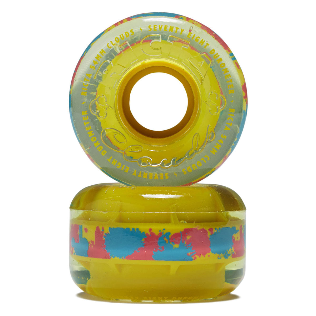 Ricta Clear Spatter 78a Skateboard Wheels - Camo Yellow - 54mm image 2