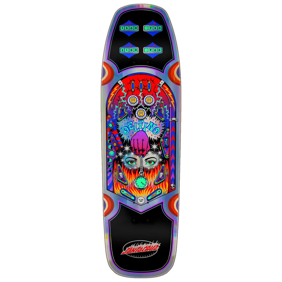 Santa Cruz Delfino Pinball Shaped Skateboard Deck - 9.14