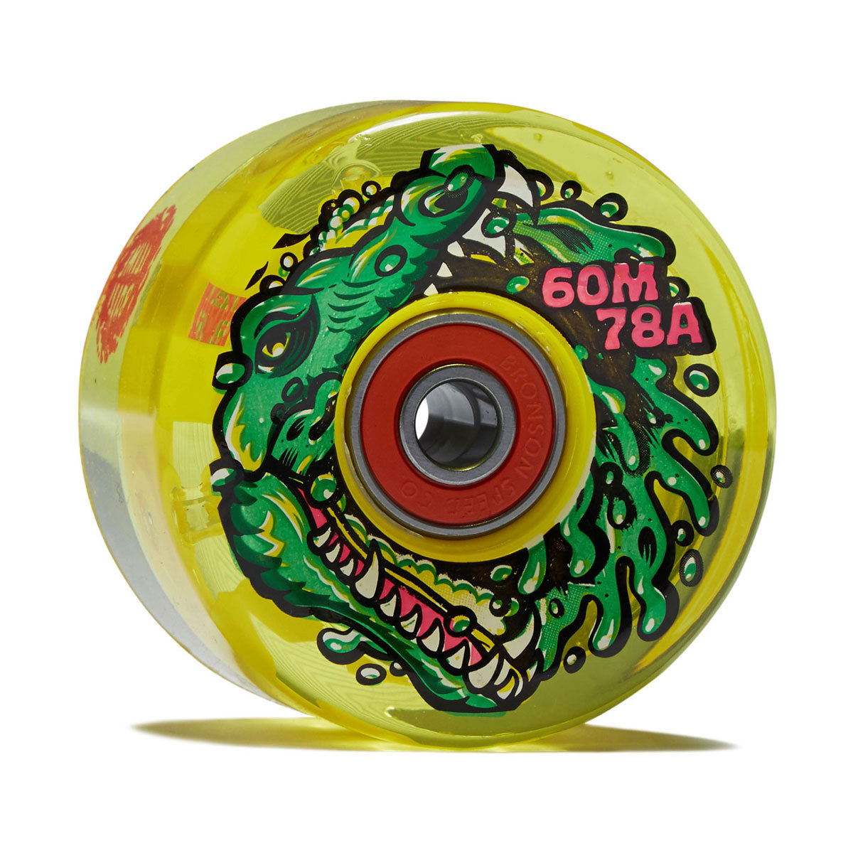 Slime Balls Gator Swamp Spew Light Ups OG Slime 78a Skateboard Wheels - Yellow - 60mm image 1