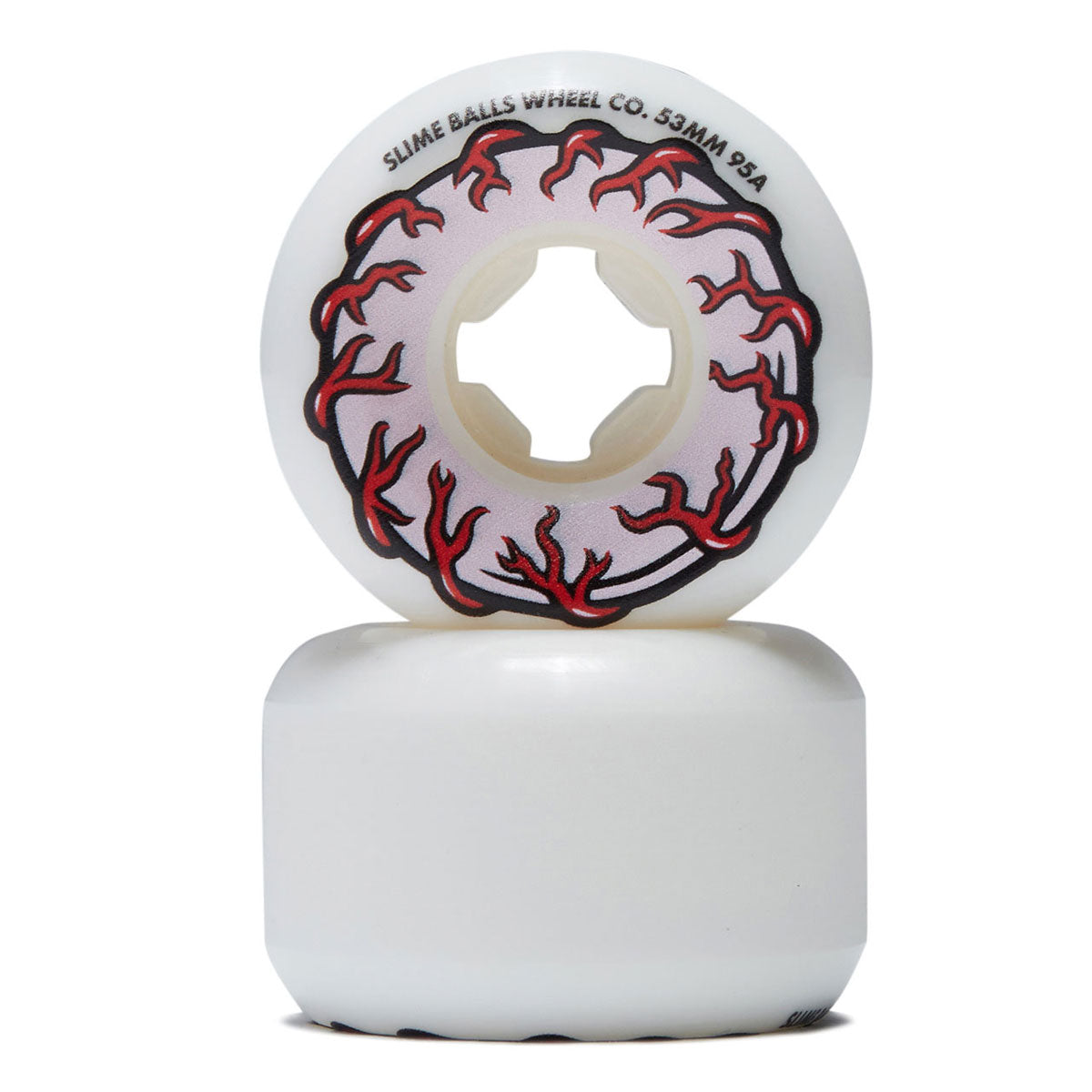 Slime Balls Pink Eyes Vomit Mini 95a Skateboard Wheels - White - 53mm image 2