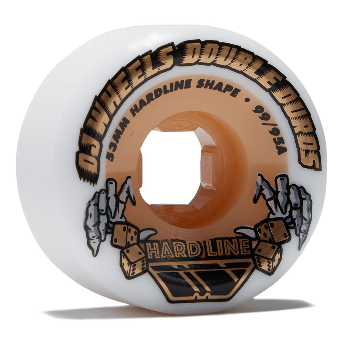 OJ Double Duro Hardline 99a/95a Skateboard Wheels - White - 53mm image 1