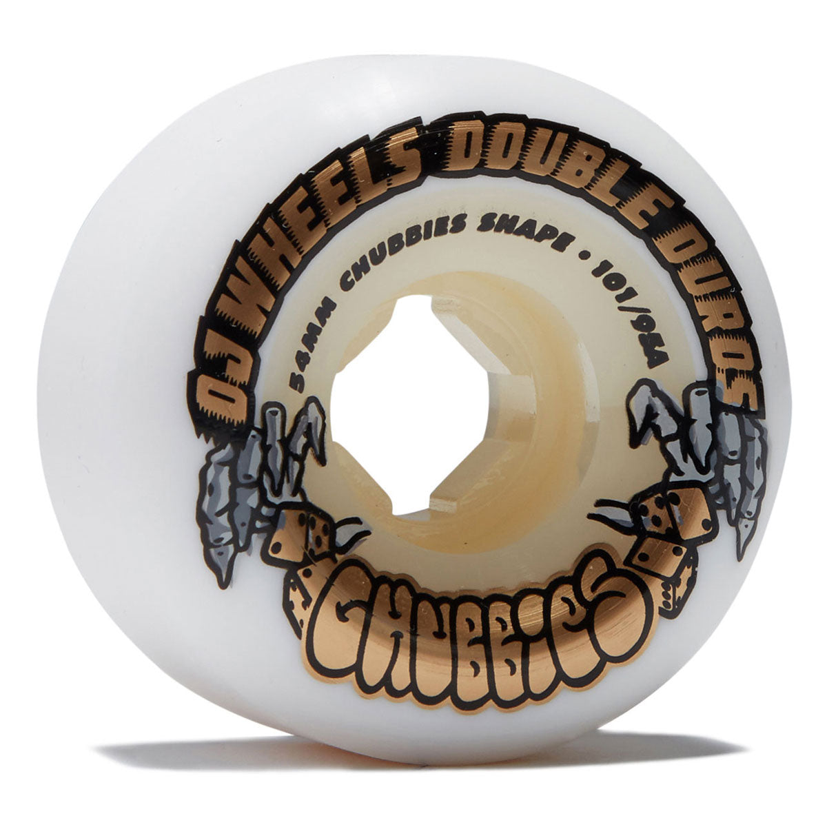 OJ Double Duro Chubbies 101a/95a Skateboard Wheels - White - 54mm image 1