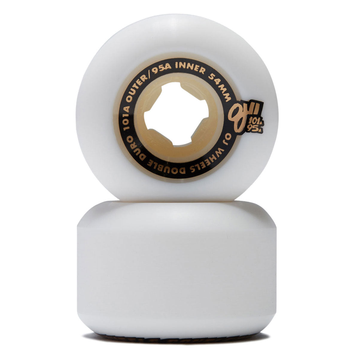OJ Double Duro Chubbies 101a/95a Skateboard Wheels - White - 54mm image 2