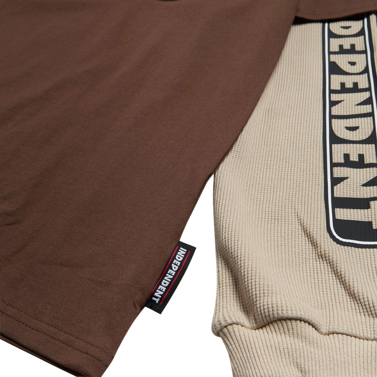 Independent Bar Logo Thermal 2Fer Long Sleeve Shirt - Chocolate/Sand image 2
