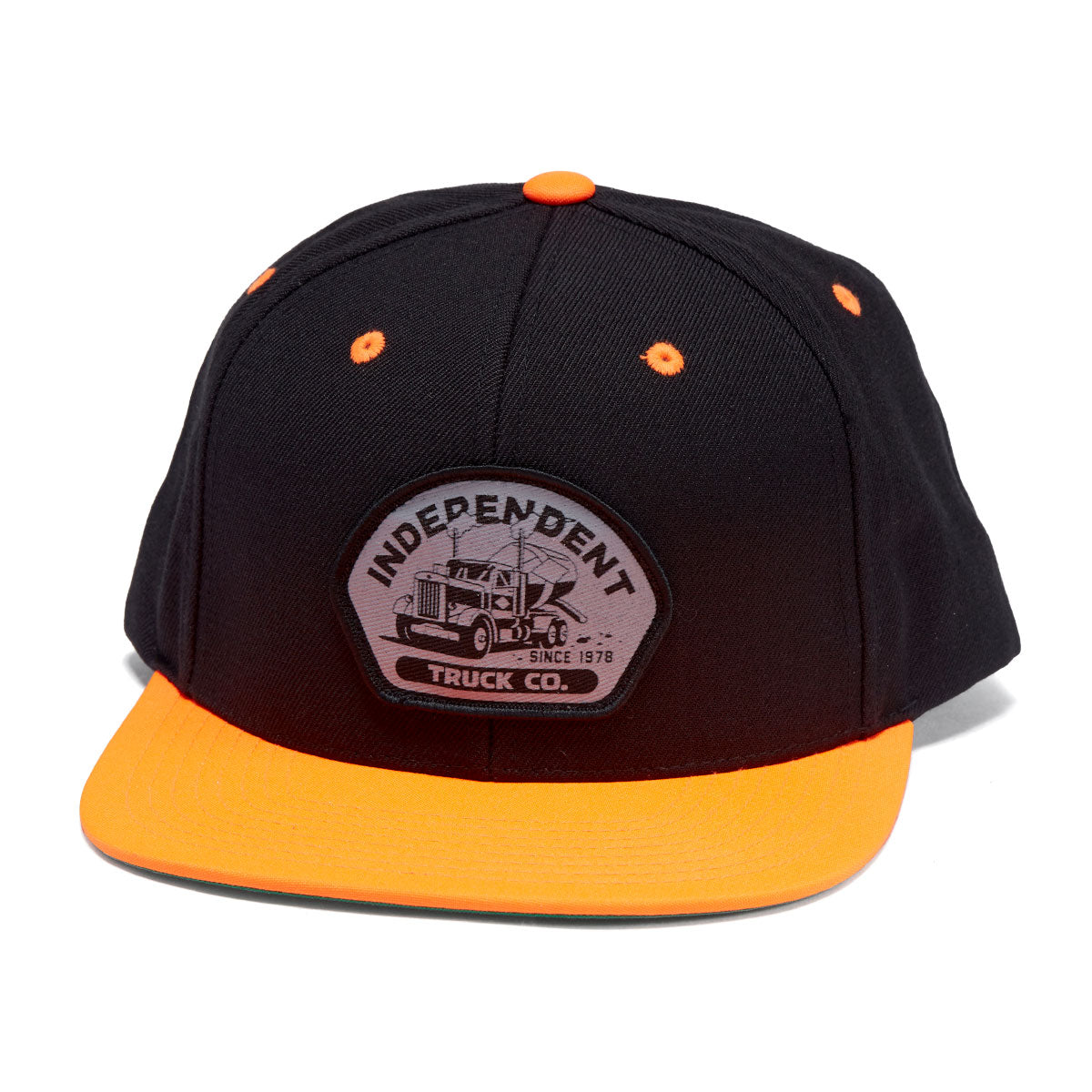 Independent Trucking Snapback Hat - Black/Neon Orange image 1