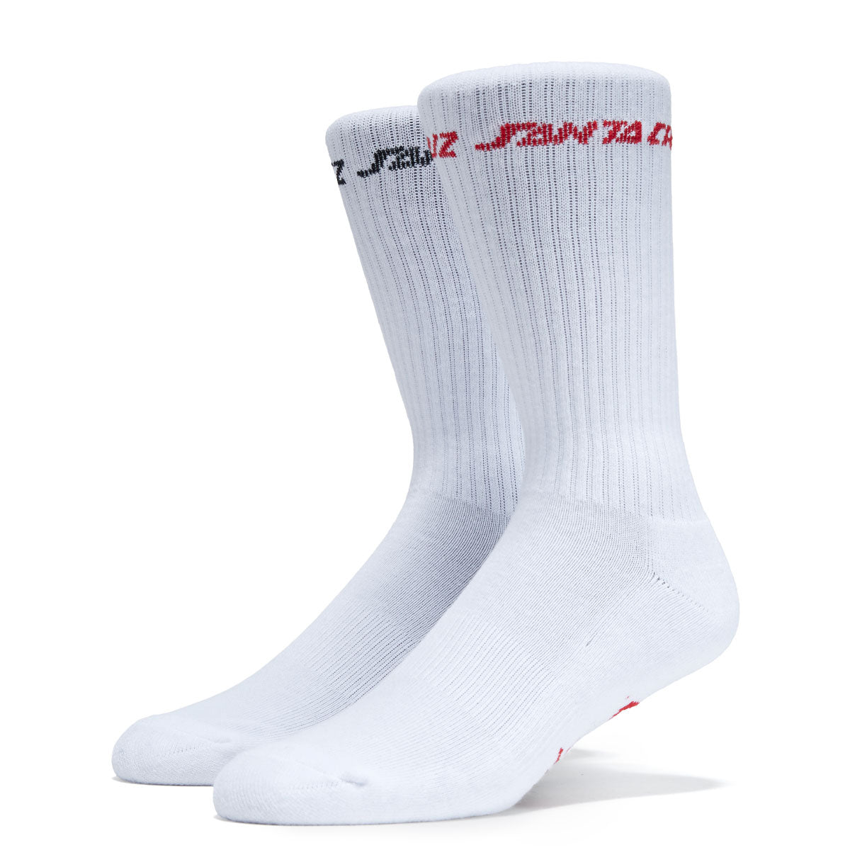 Santa Cruz Strange Strip 2 Pack Of Socks - White Multi - 9-11 image 1
