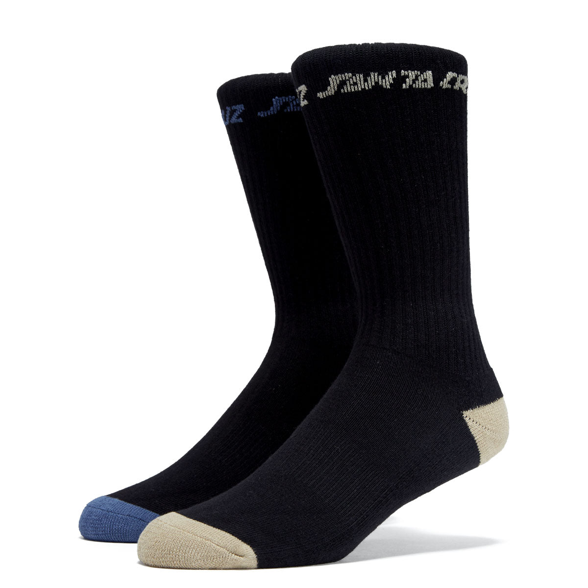 Santa Cruz Strange Strip 2 Pack Of Socks - Black Multi - 9-11 image 1