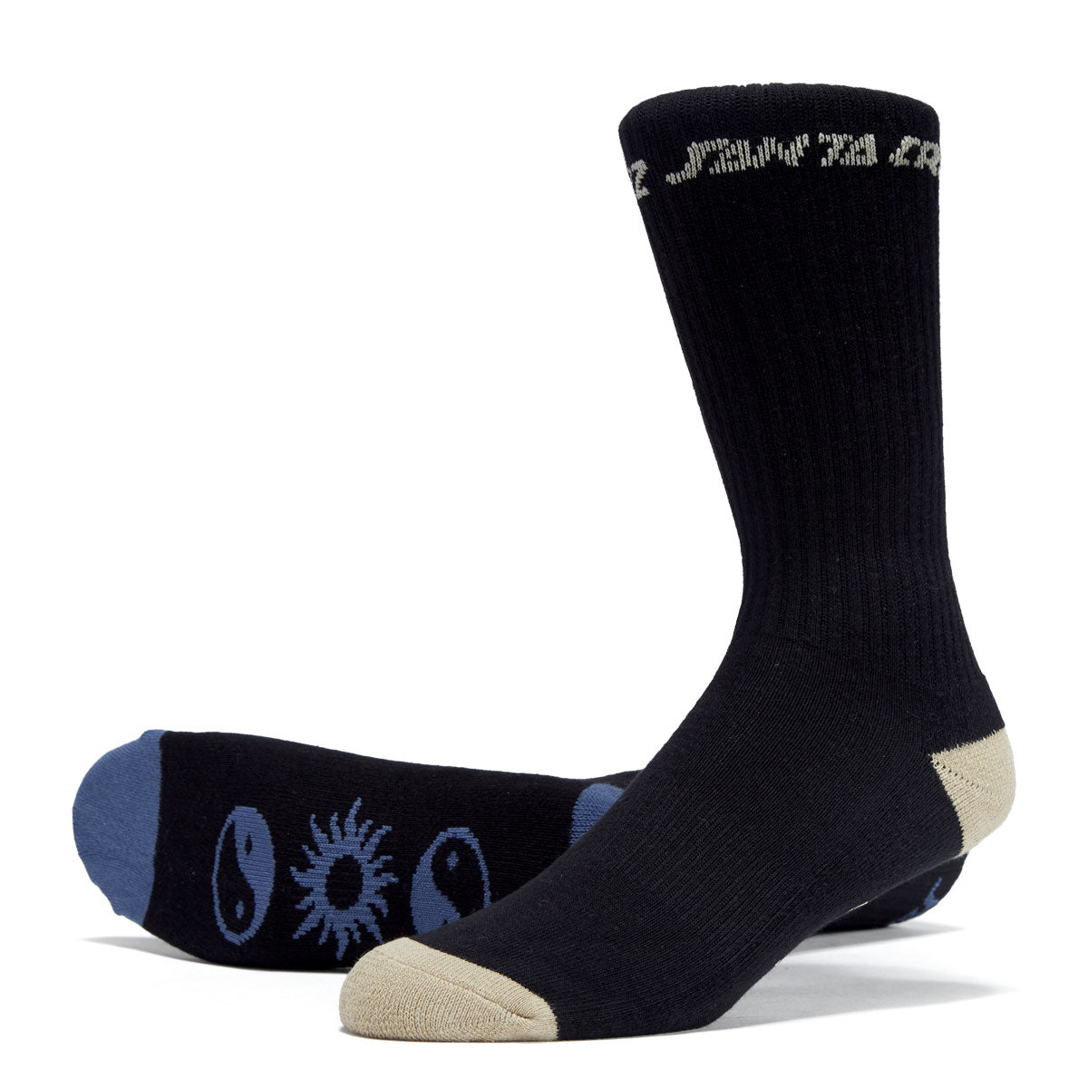 Santa Cruz Strange Strip 2 Pack Of Socks - Black Multi - 9-11 image 2