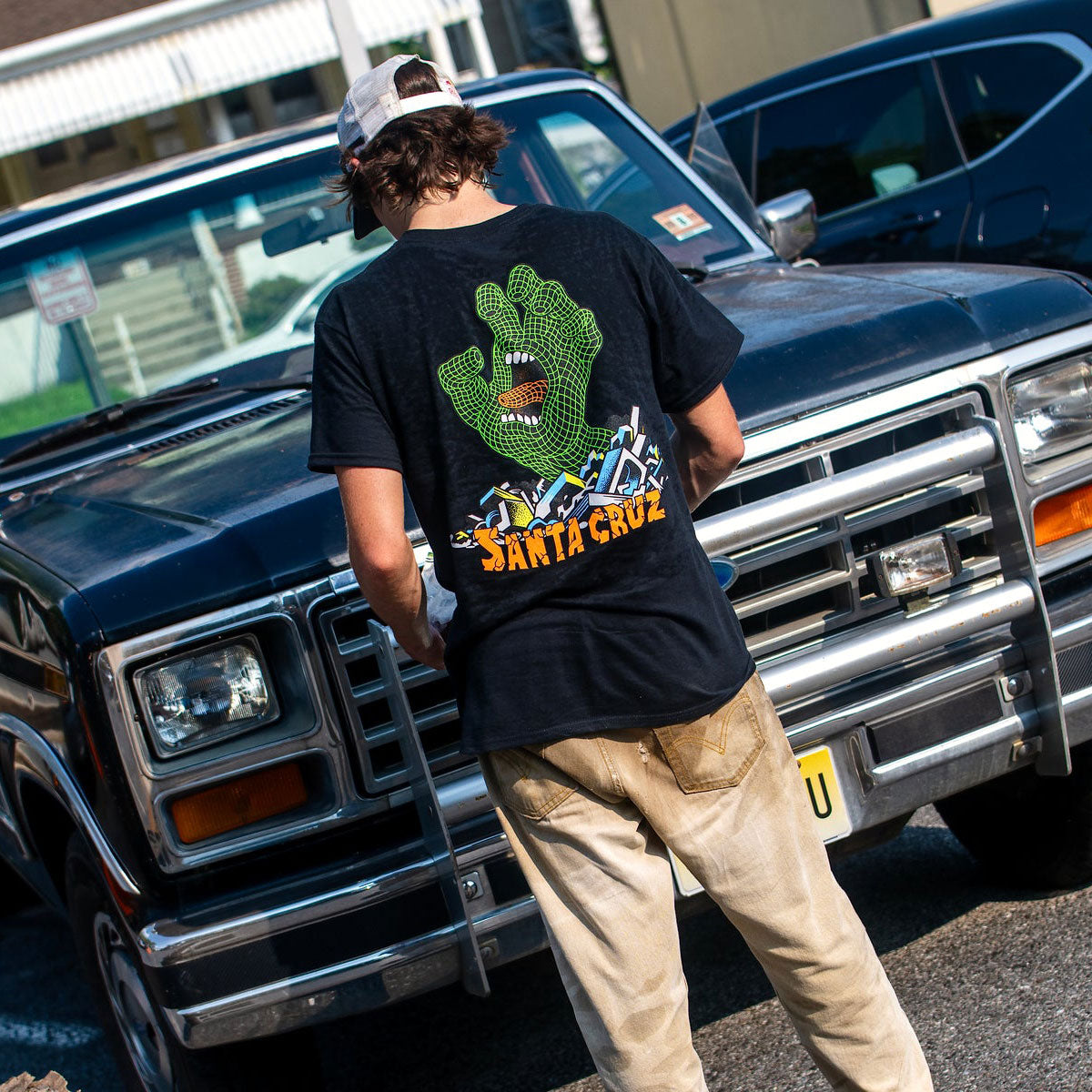 Santa Cruz Kendall Grid Hand T-Shirt - Black image 3