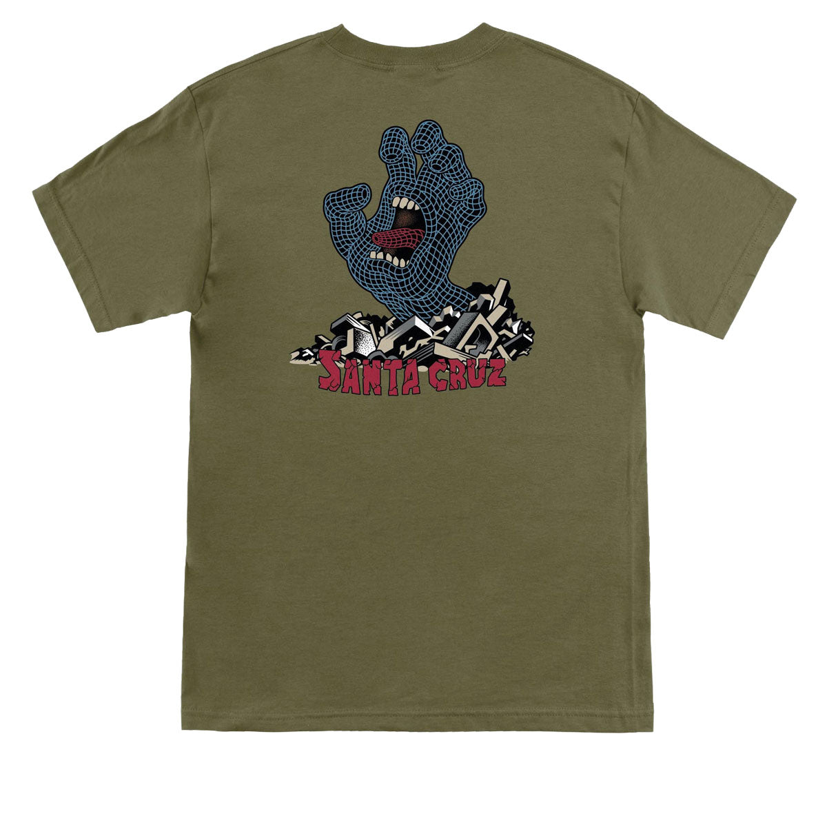Santa Cruz Kendall Grid Hand T-Shirt - Military Green image 1