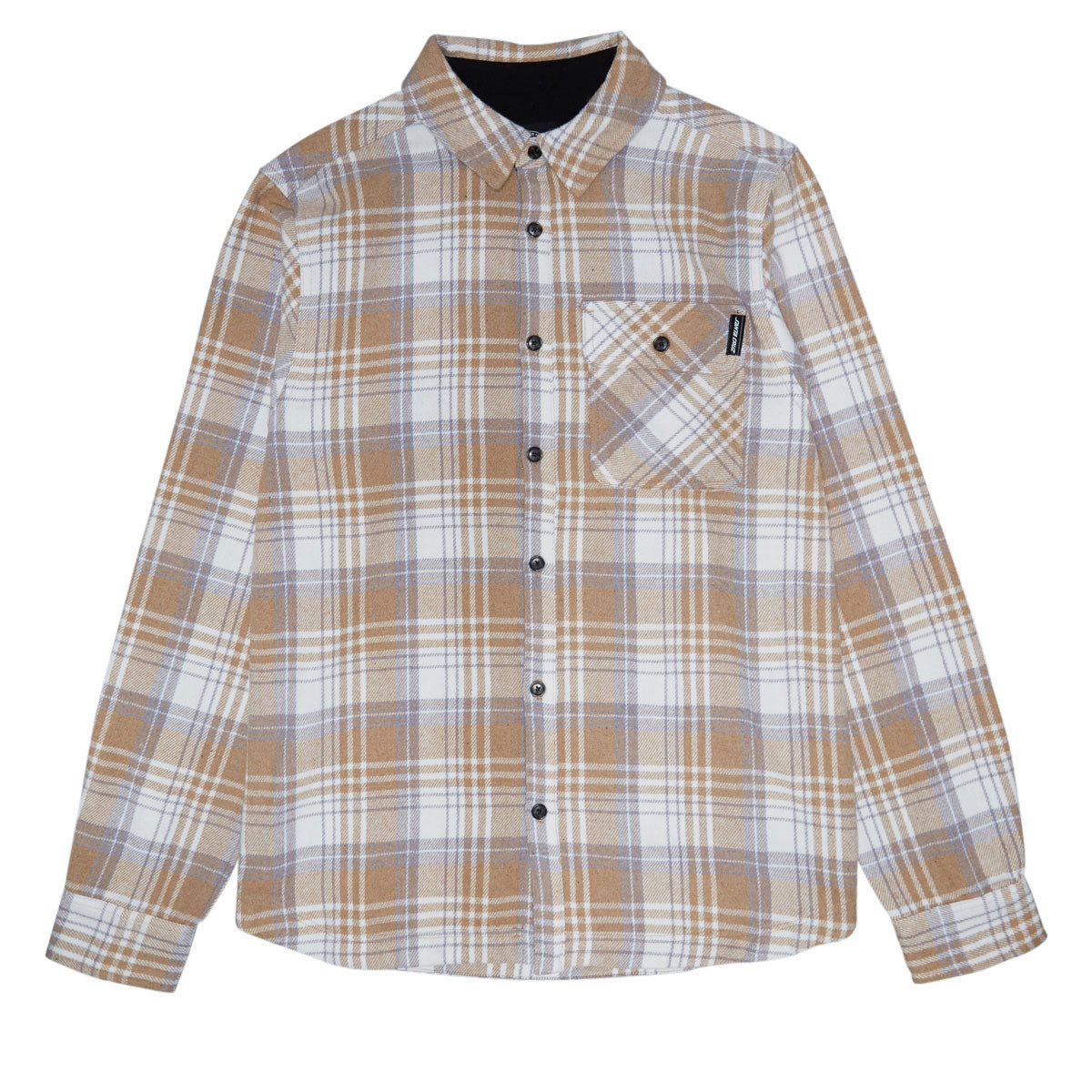 Santa Cruz Classic Long Sleeve Flannel Shirt - Sand Plaid image 1