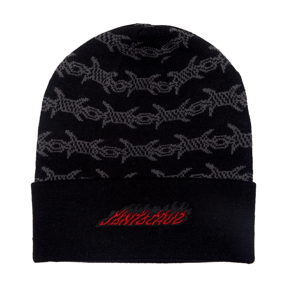Santa Cruz Wired Flame Long Shoreman Beanie - Black image 1