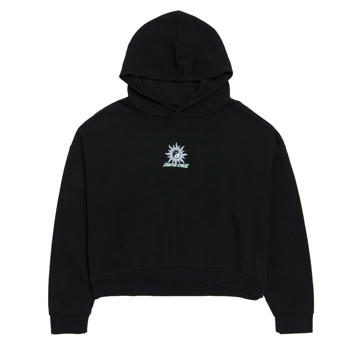 Santa Cruz Womens Sol Spiral Center Cropped Hoodie - Black image 1