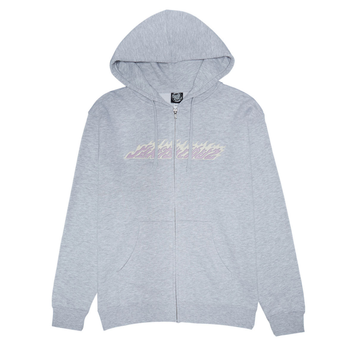 Santa Cruz Womens Flame Strip Center Zip Hoodie - Grey Heather image 1
