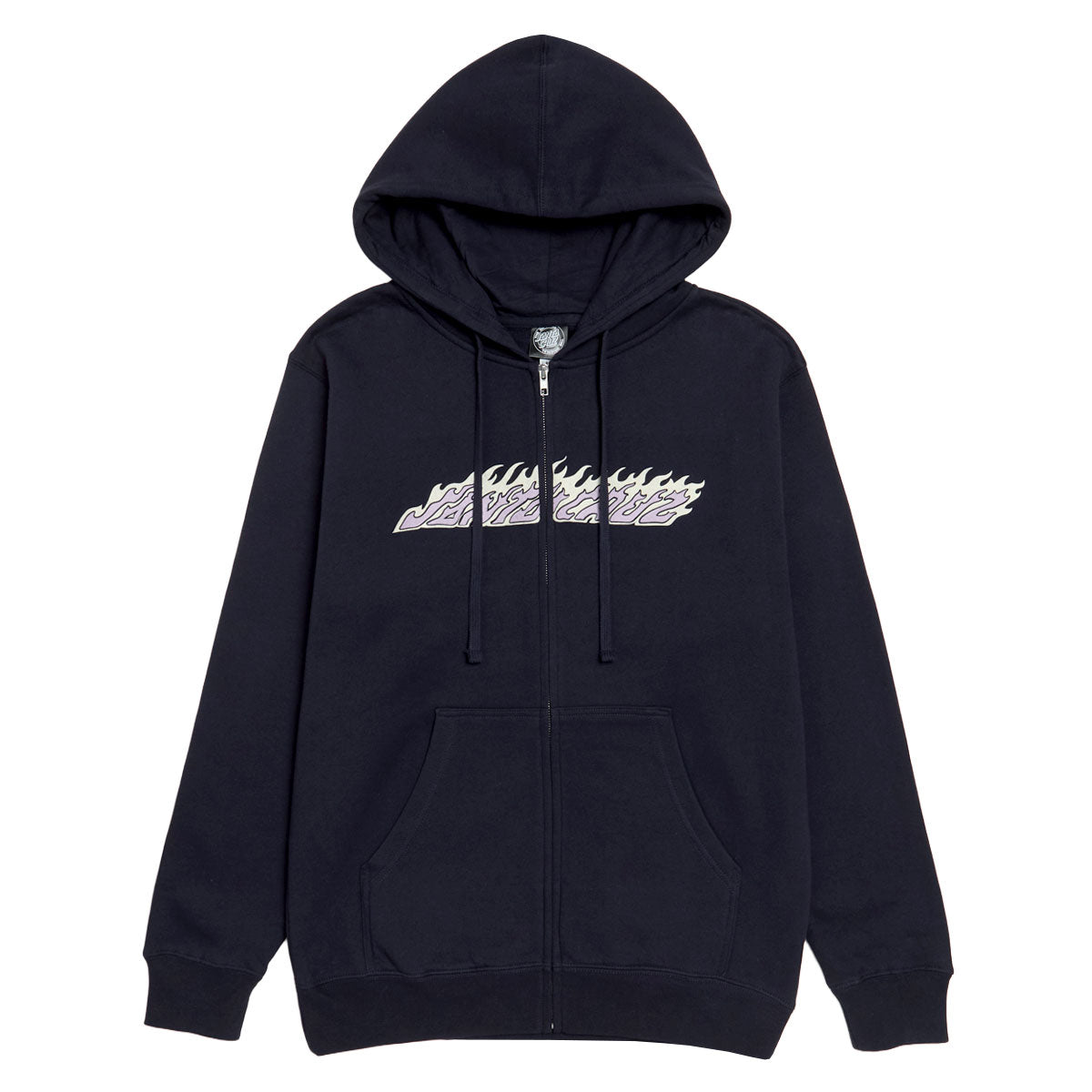 Santa Cruz Womens Flame Strip Center Zip Hoodie - Navy image 1