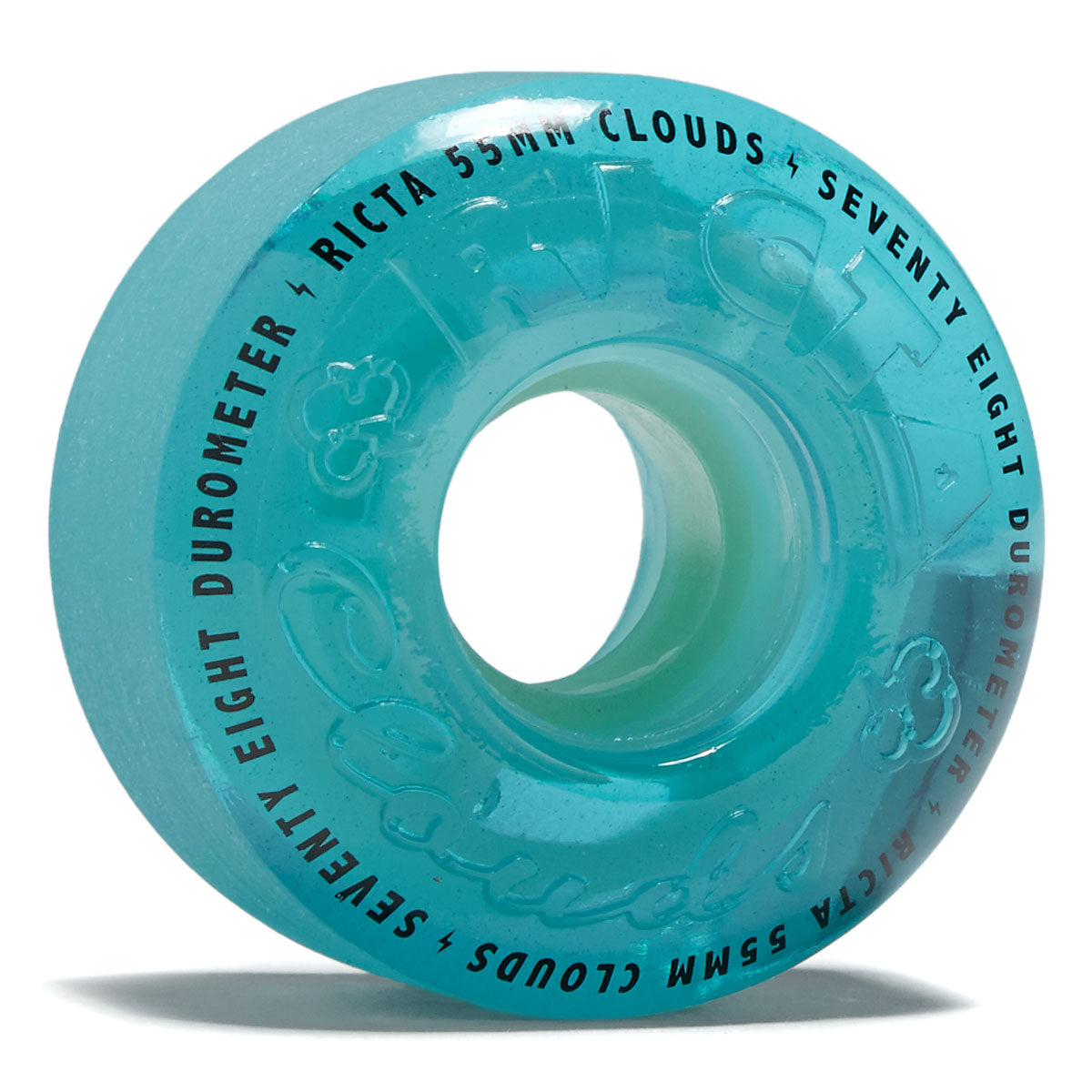 Ricta Clouds 78a Skateboard Wheels - Transparent Blue/Glow In The Dark - 55mm image 1