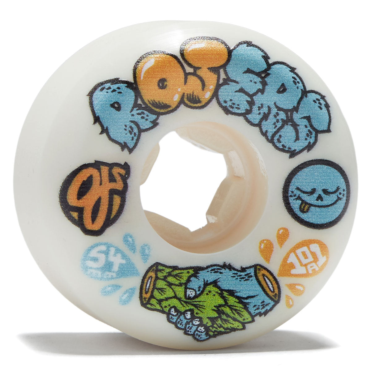 OJ x Roger Skate Co Elite Hardline 101a Skateboard Wheels - White - 54mm image 1
