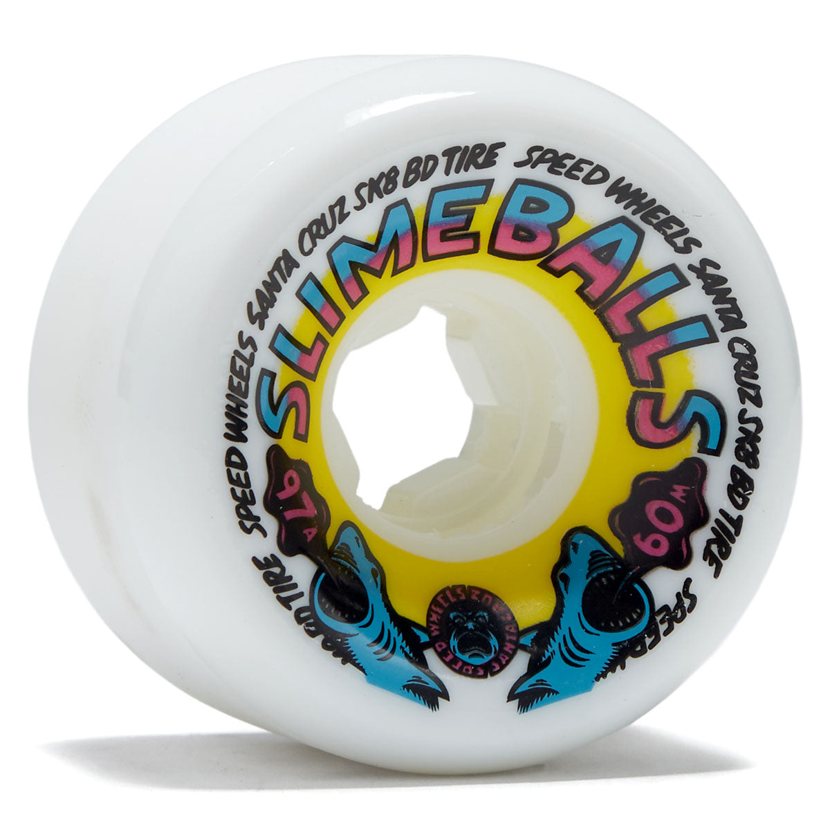 Slime Balls Heritage Shark Spew Vomits 97a Skateboard Wheels - White - 60mm image 1