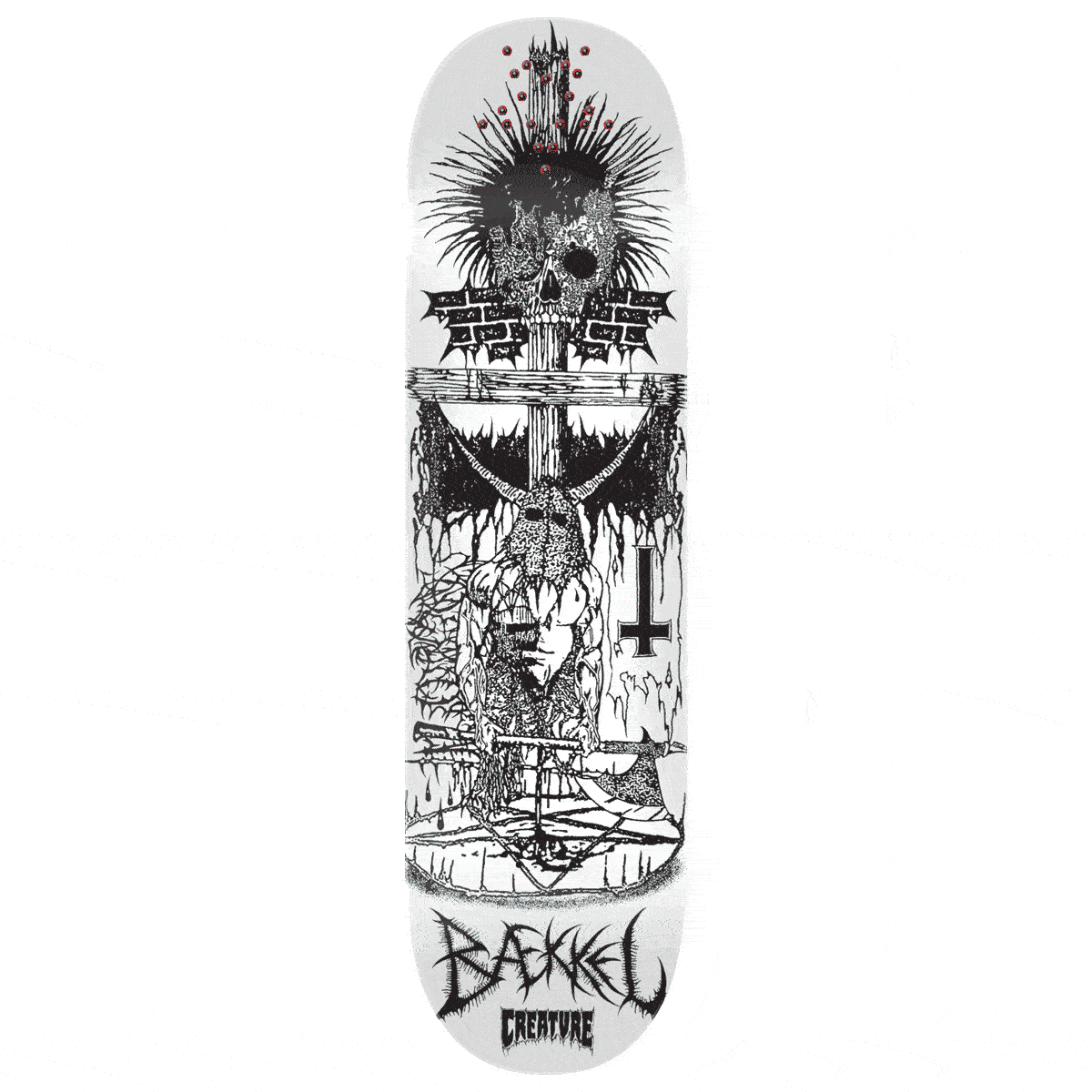 Creature Baekkel BLKMTL Pro Skateboard Deck - 8.60