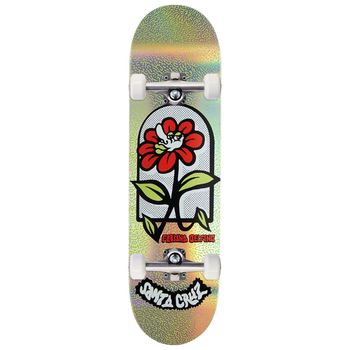 Santa Cruz Delfino Flower Frame FeelBase Pro Skateboard Complete - 8.00