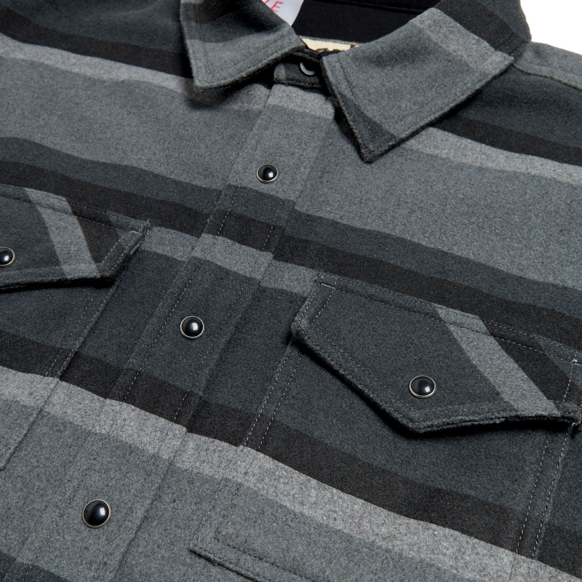 Creature Horizon Long Sleeve Flannel Shirt - Grey Scale image 3