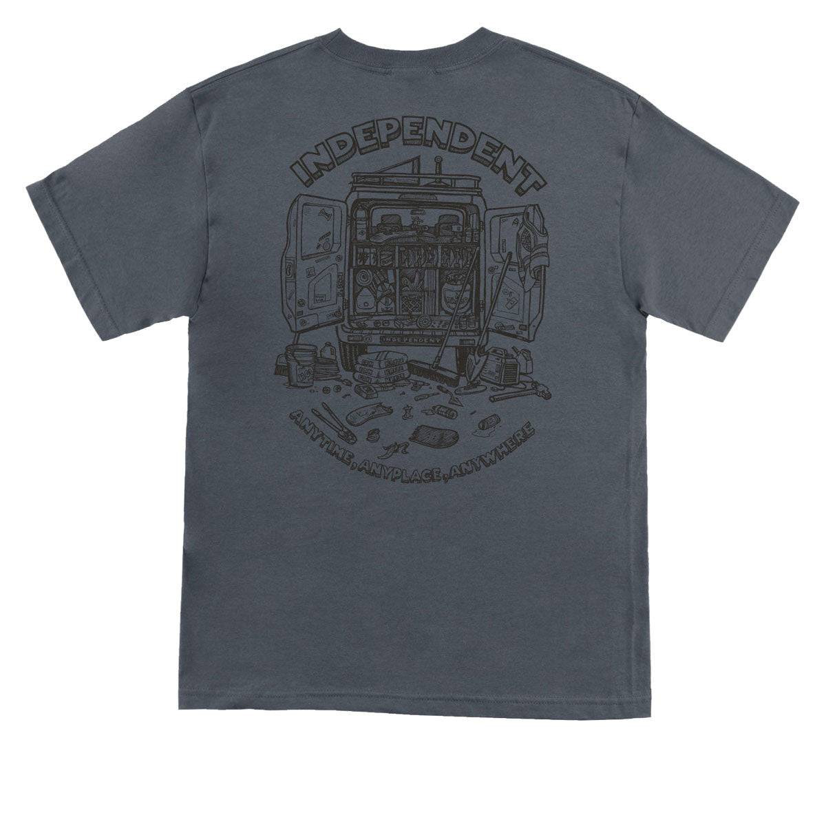 Independent Anytime Anyplace Anywhere T-Shirt - Charcoal image 1
