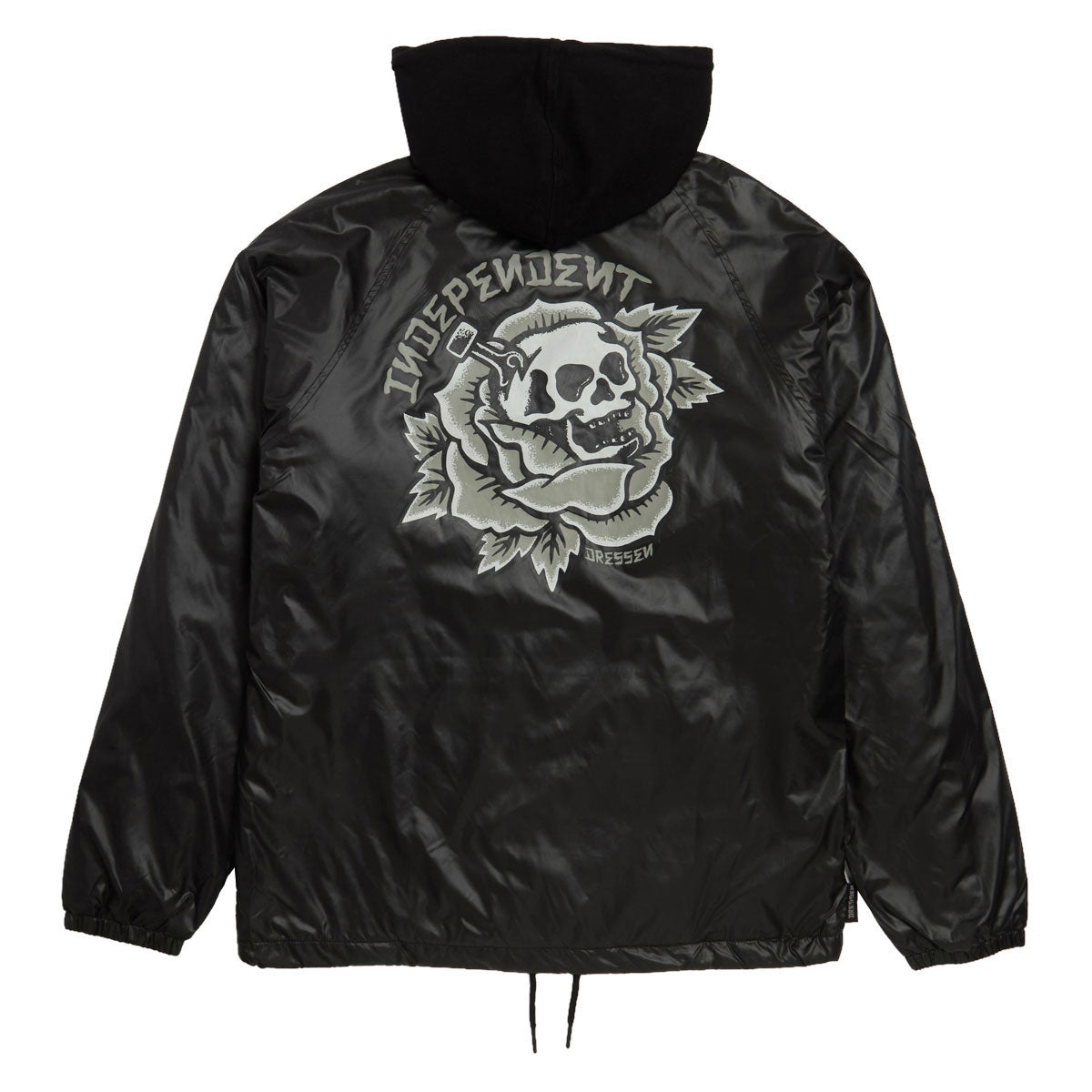 Independent Dressen Skull Rose Hooded Windbreaker Jacket - Black image 2
