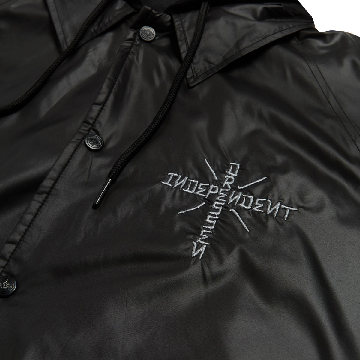 Independent Dressen Skull Rose Hooded Windbreaker Jacket - Black image 4