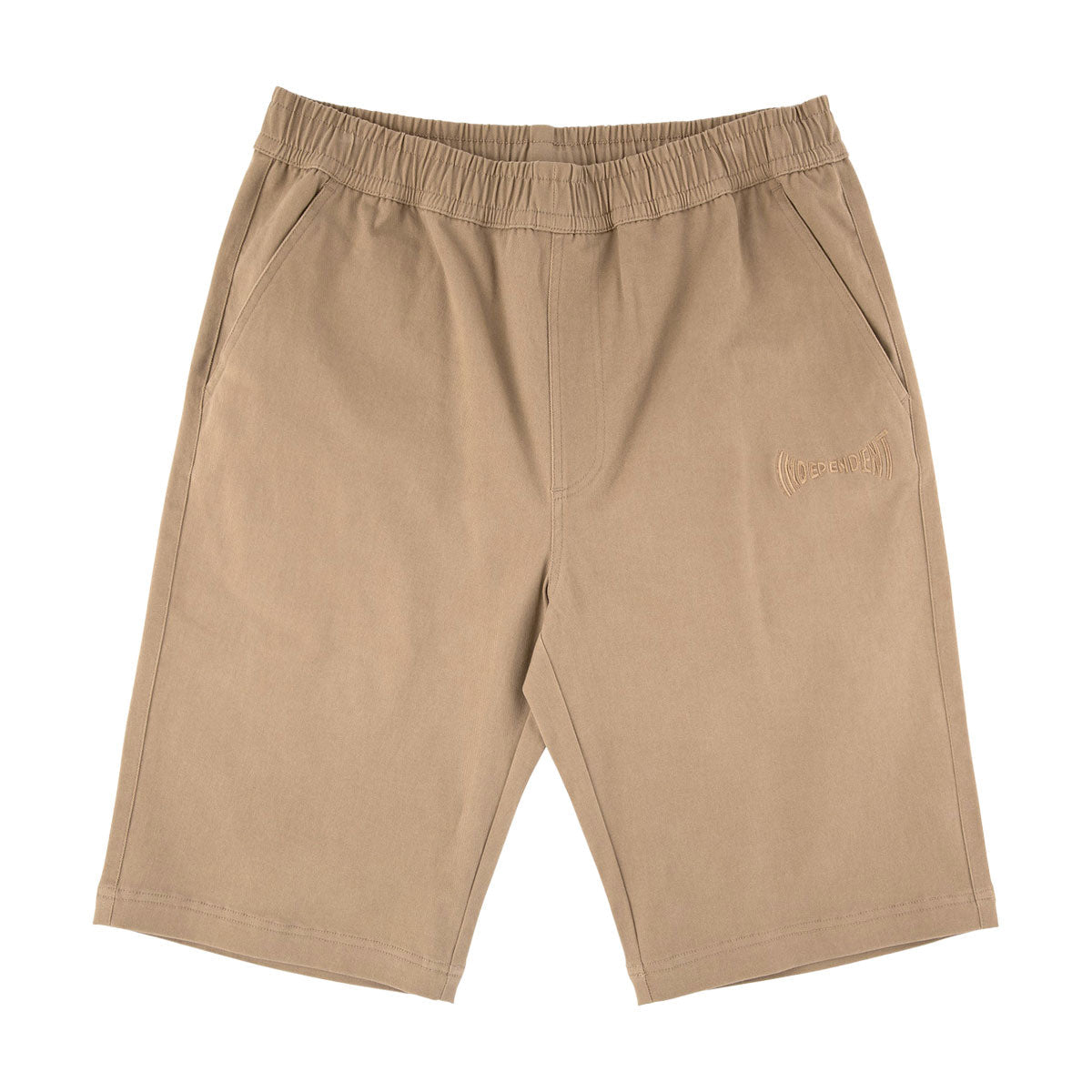 Independent Span Elastic Waist Shorts - Khaki image 1