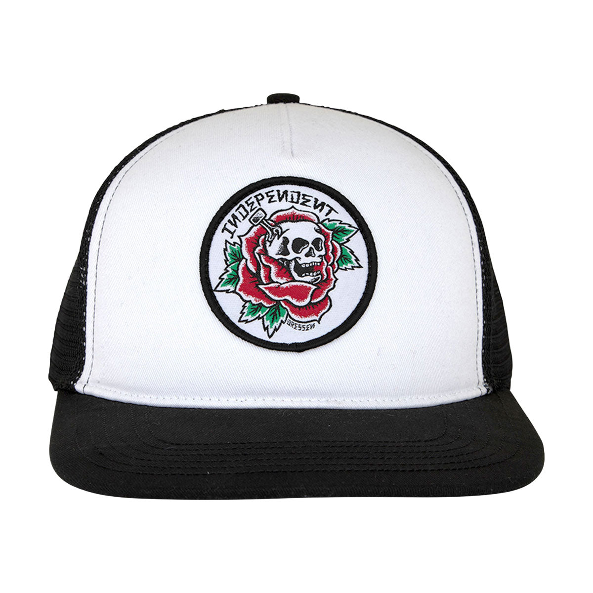 Independent Dressen Skull Rose Snapback Hat - White/Black image 2