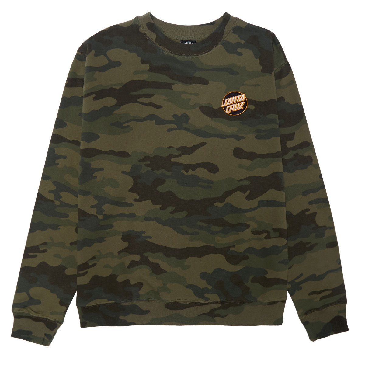 Santa Cruz Cruz Embroidered Sweatshirt - Forest Camo/Black/Orange image 1