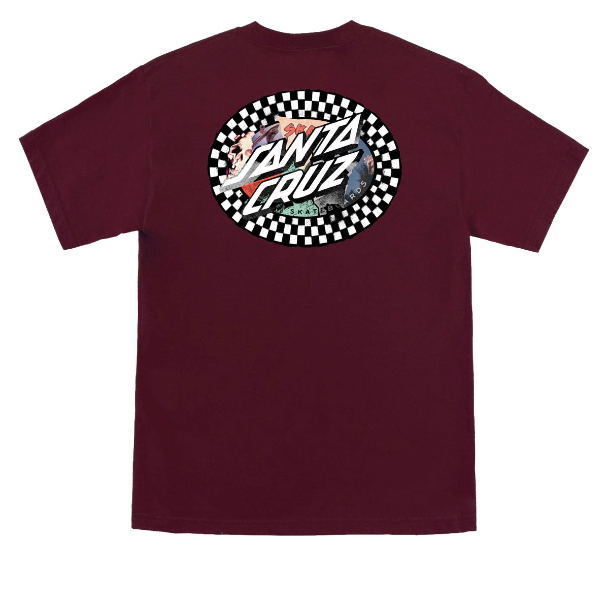 Santa Cruz Collage Oval Dot T-Shirt - Maroon image 1