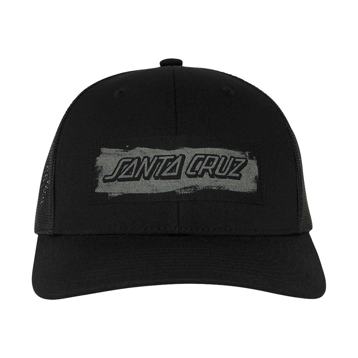 Santa Cruz Cut Strip Mesh Trucker Hat - Black image 2