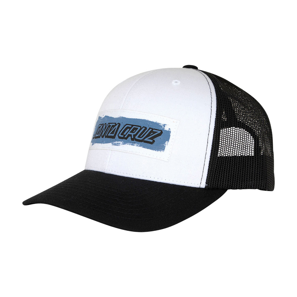 Santa Cruz Cut Strip Mesh Trucker Hat - White/Black image 1