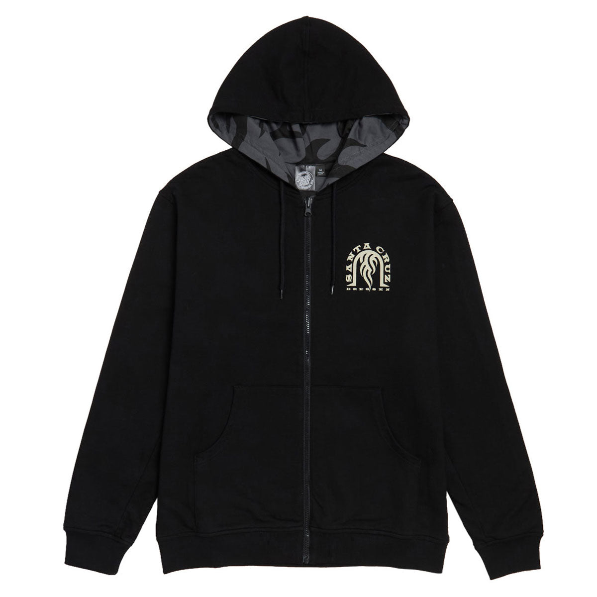 Santa Cruz Dressen Tribal Arch Reversible Hooded Jacket - Black image 1